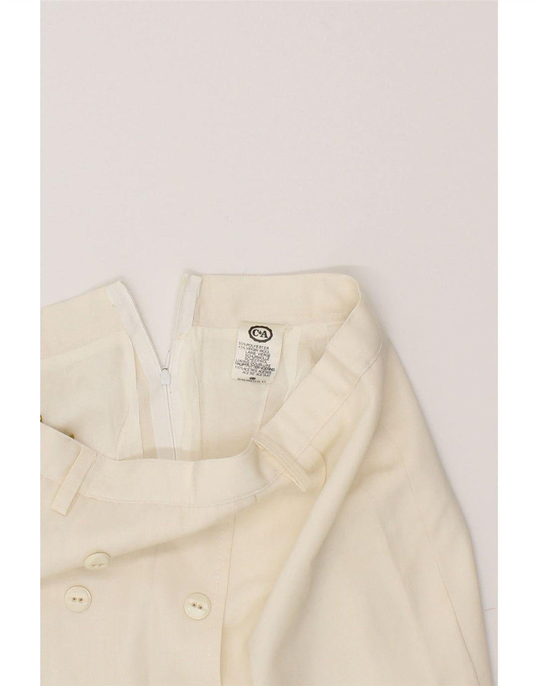 C&A Womens A-Line Skirt W26 Small Off White Vintage C&A and Second-Hand C&A from Messina Hembry 