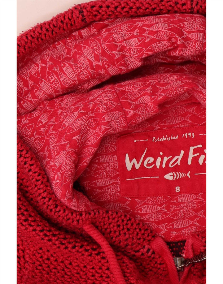 Weird Fish Damen-Kapuzenpullover mit Reißverschluss, UK 8, Größe S, Rot, Baumwolle