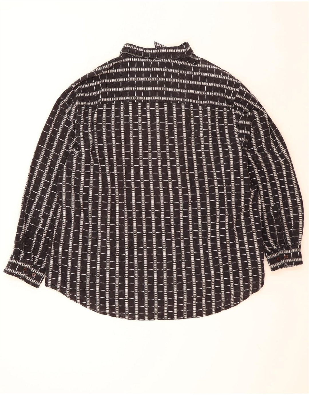 Vintage Herrenhemd Größe 47/48 2XL Marineblau karierte Baumwolle