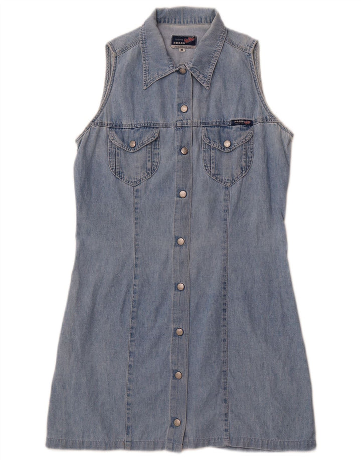 KOCCA Womens Sleeveless Denim Dress UK 12 Medium Blue
