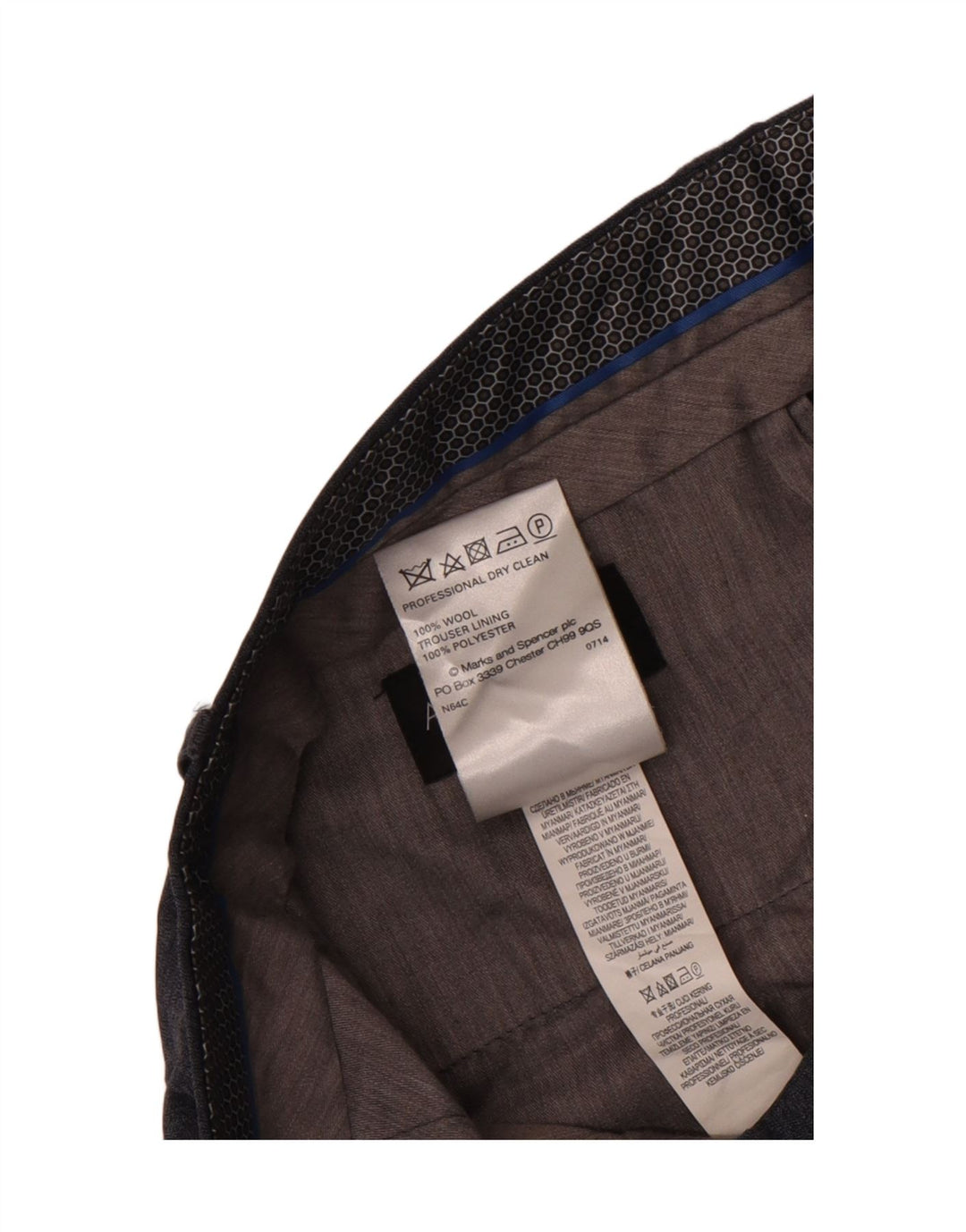 Marks & Spencer Herren Autograph Gerade Anzughose W34 L29 Blaue Wolle