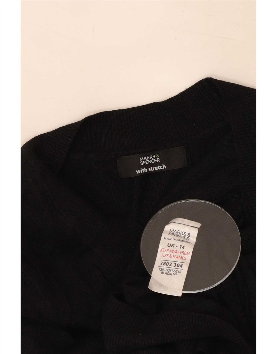 Marks & Spencer Damen Crop Cardigan Pullover UK 14 Medium Schwarz