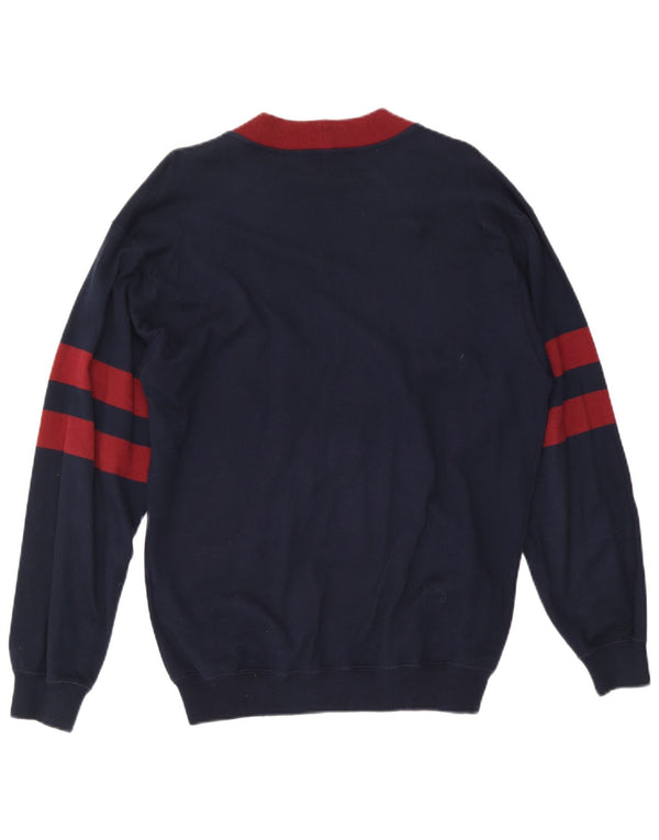 Peter Brown Mens Cardigan Sweater IT 50 Medium Navy Blue Cotton
