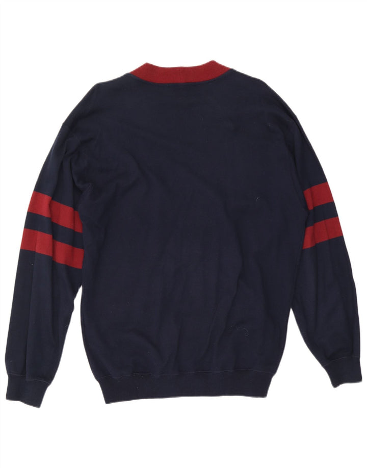 Peter Brown Herren-Cardigan-Pullover IT 50 Mittelmarineblaue Baumwolle