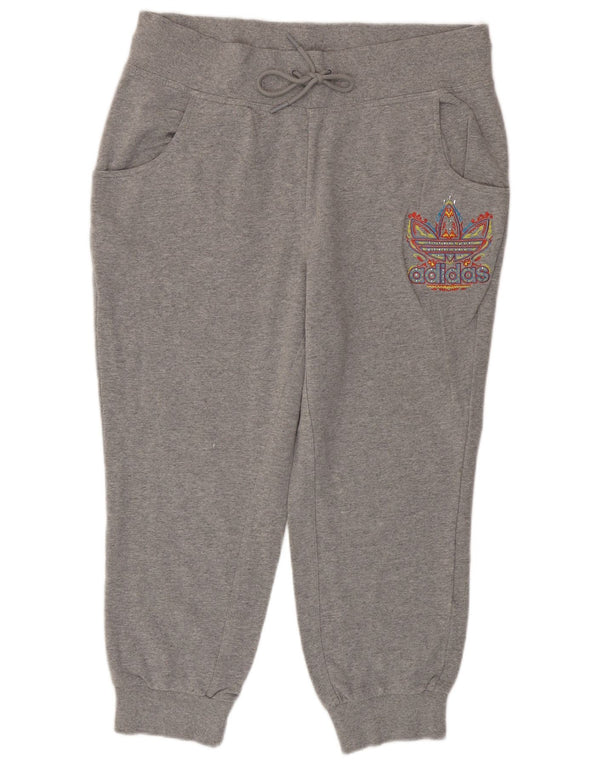 Adidas Damen Graphic Trainingshose Jogger UK 22 3XL Grau meliert