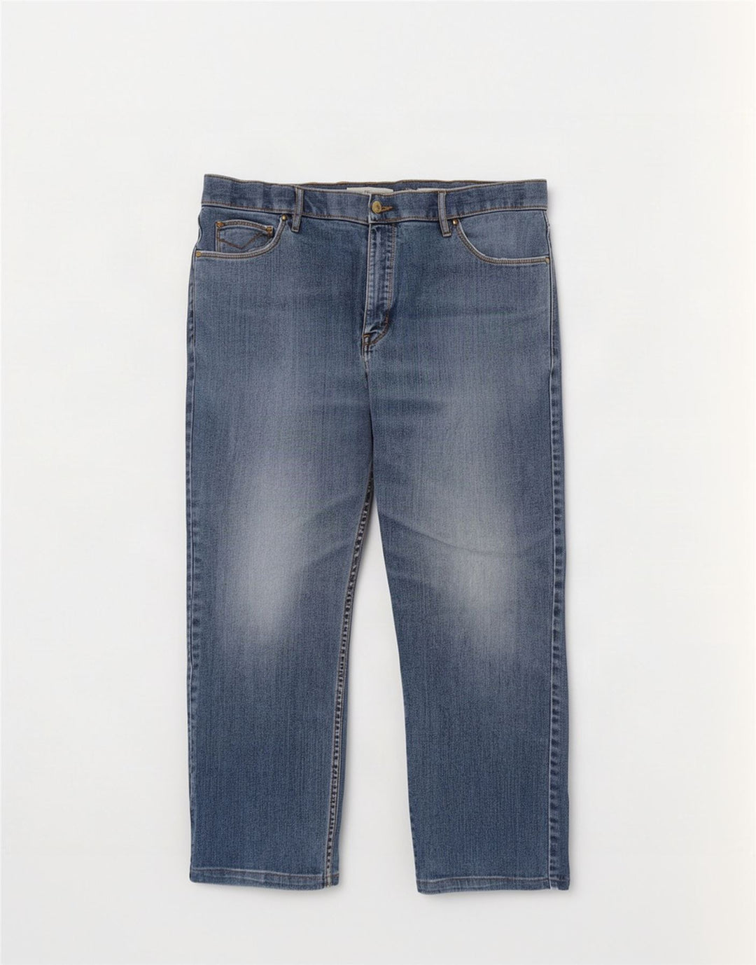 Marks & Spencer Herren-Jeans, normal, verkürzt, W38, L25, Blau, Baumwolle