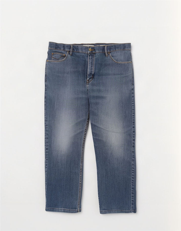 Marks & Spencer Herren-Jeans, normal, verkürzt, W38, L25, Blau, Baumwolle