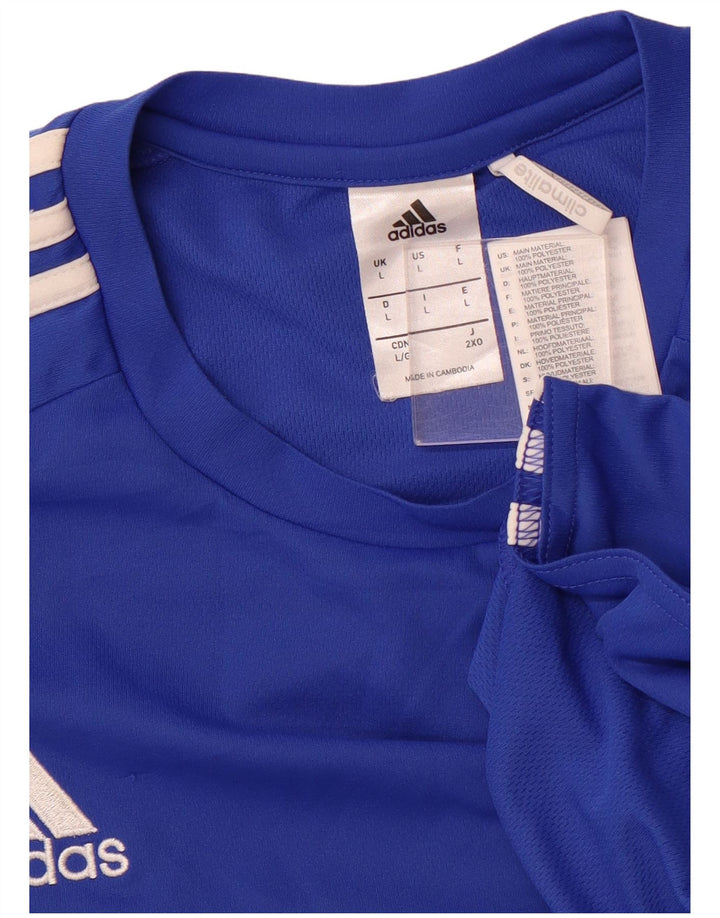 ADIDAS Herren Climalite T-Shirt Top Large Blau Polyester