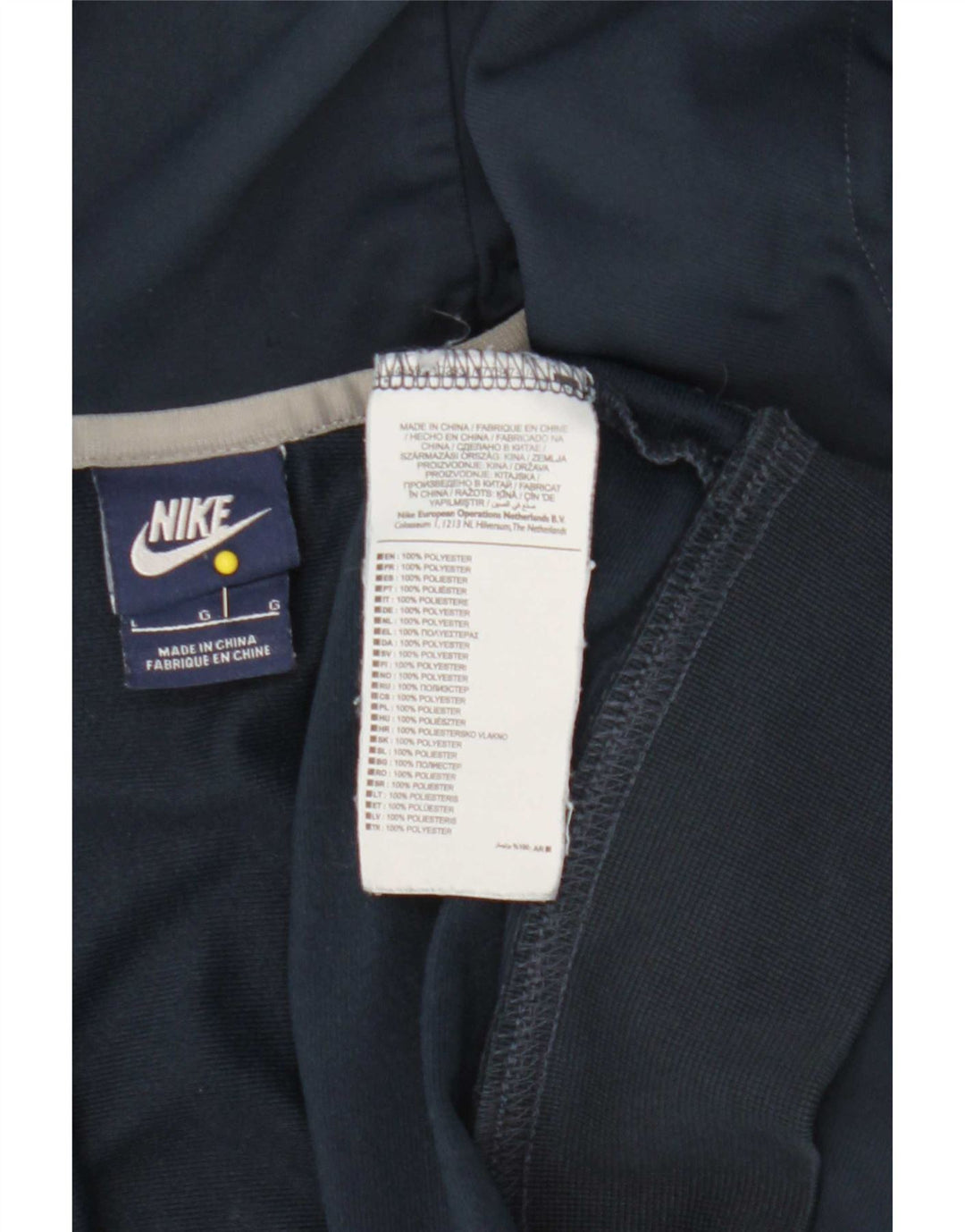 Nike Herren-Kapuzenpullover mit Reißverschluss, groß, marineblaues Farbblock-Polyester
