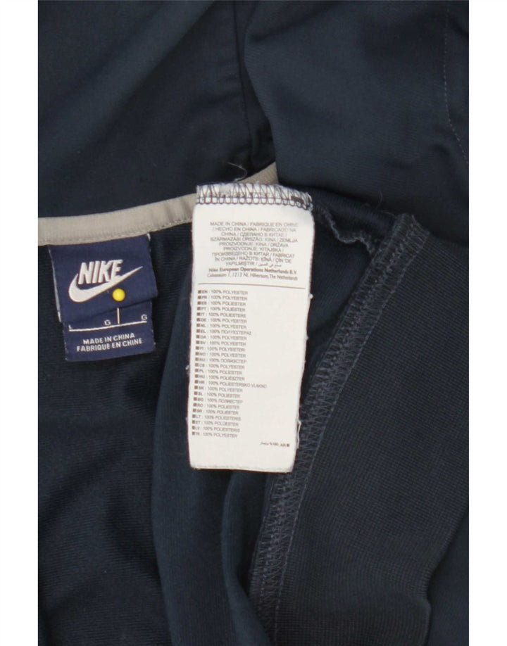 Nike Herren-Kapuzenpullover mit Reißverschluss, groß, marineblaues Farbblock-Polyester