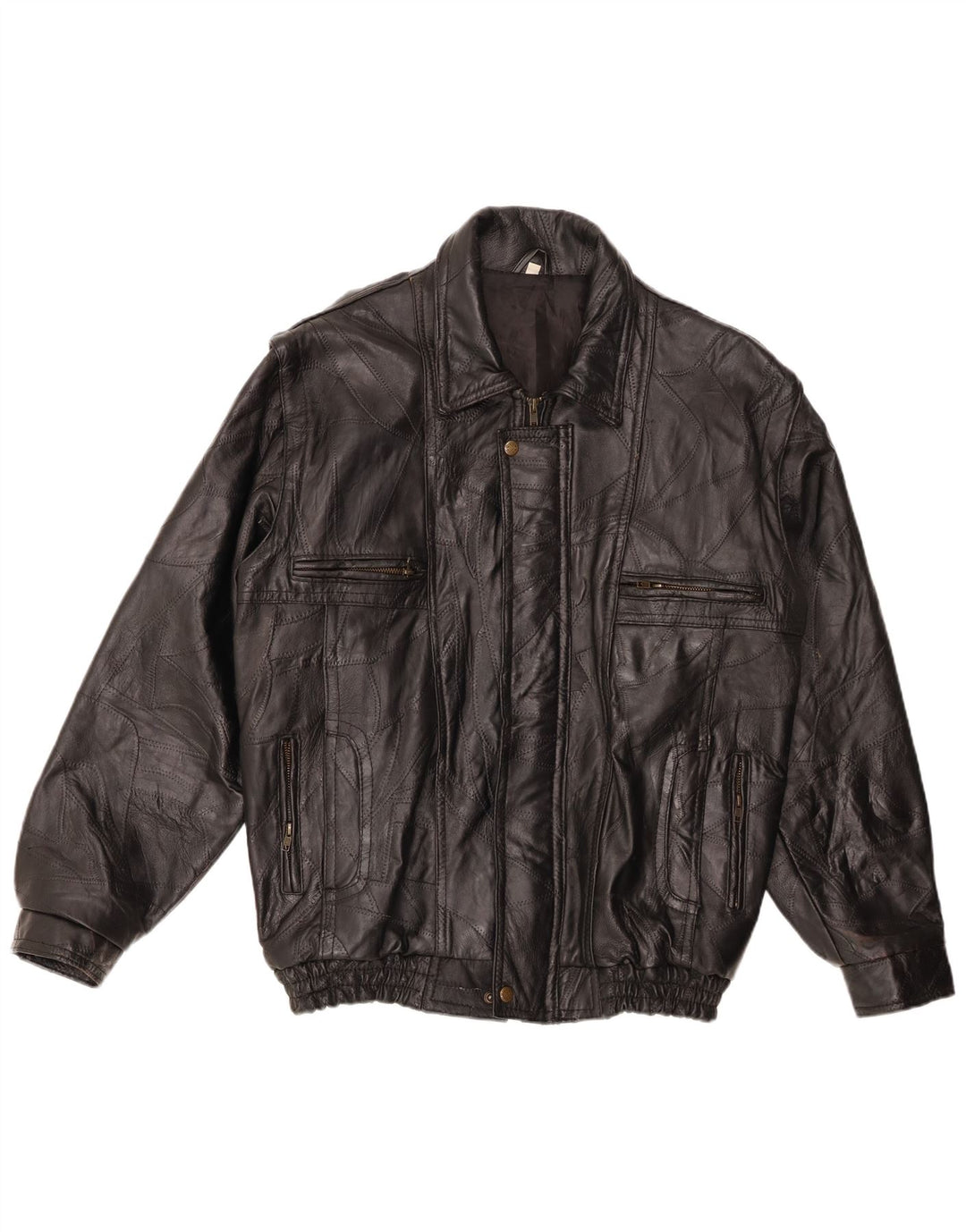 VINTAGE Herren Lederjacke UK 40 Großes schwarzes Leder