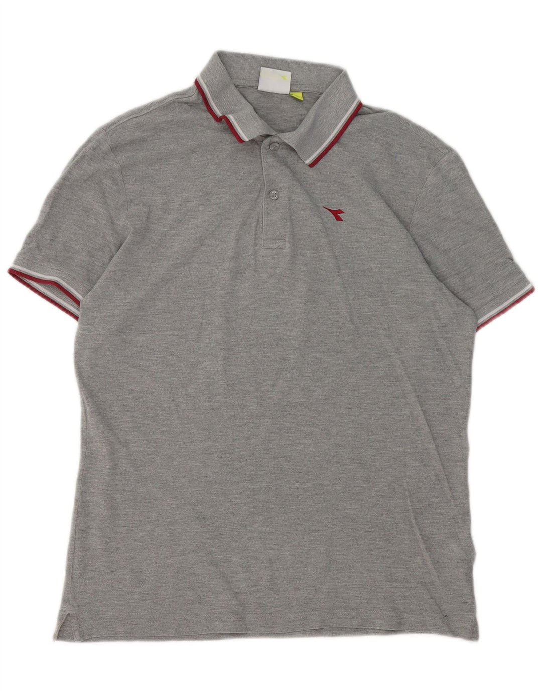 Diadora Herren-Poloshirt, große, grau gesprenkelte Baumwolle