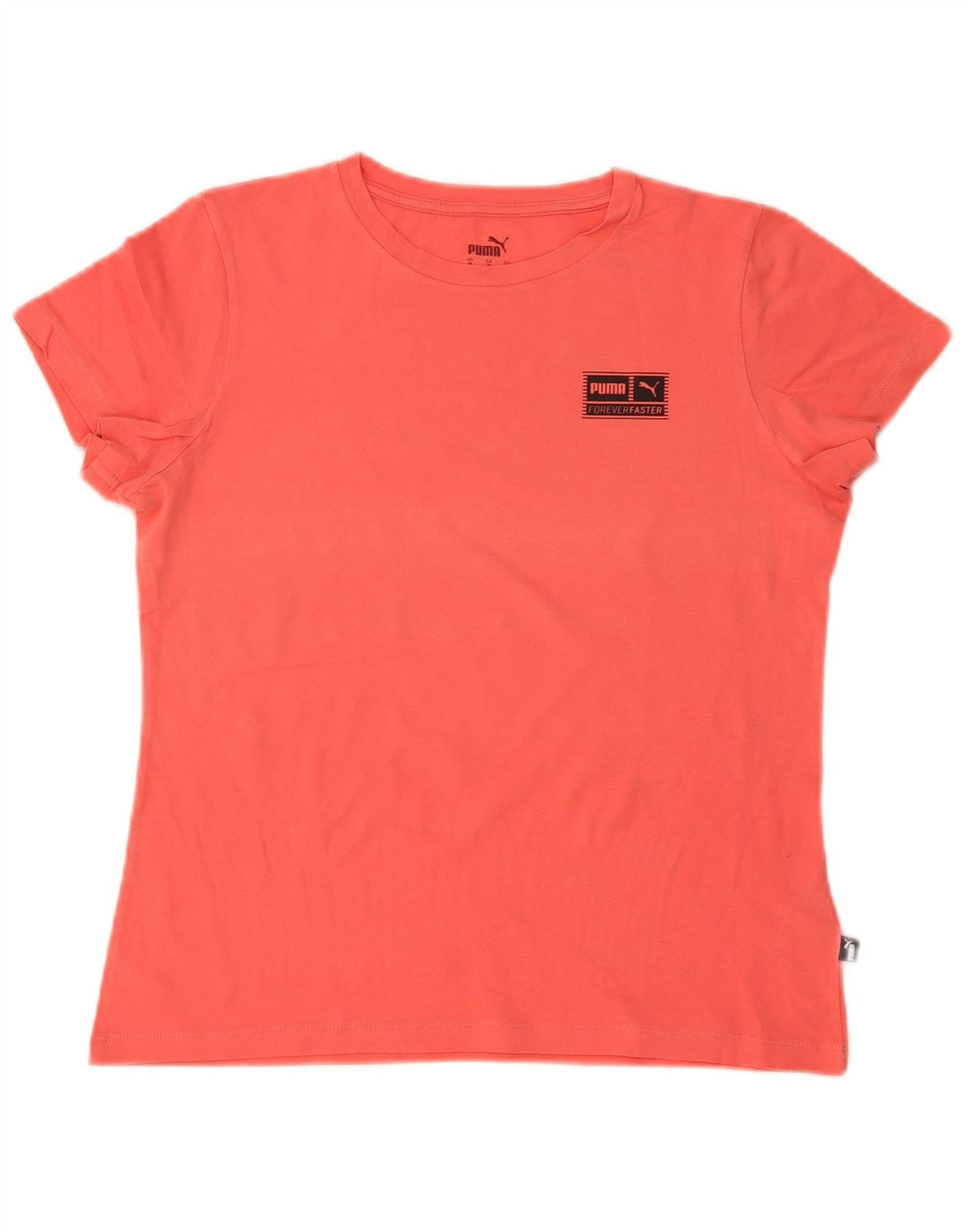Puma Damen T-Shirt Top UK 14 Medium Orange Baumwolle