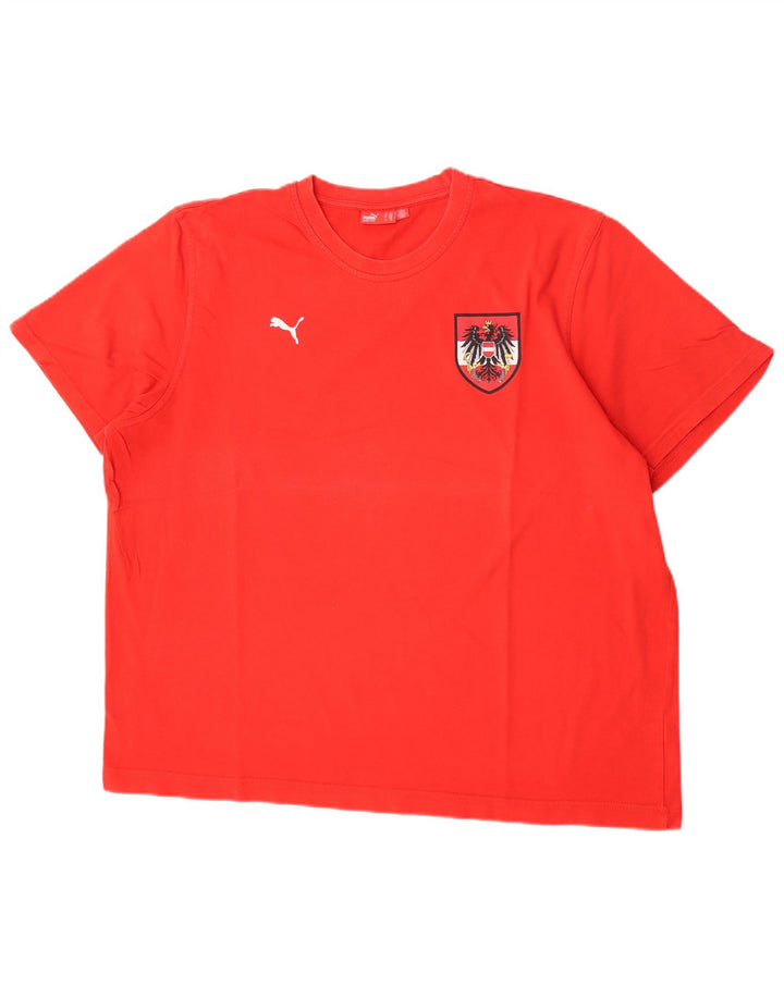 Puma Herren Grafik T-Shirt Top 2XL Rot Baumwolle