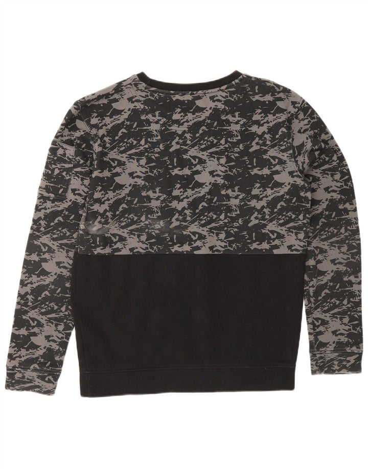 LYLE & SCOTT Jungen-Sweatshirt, Pullover, 12–13 Jahre, schwarze Camouflage-Baumwolle