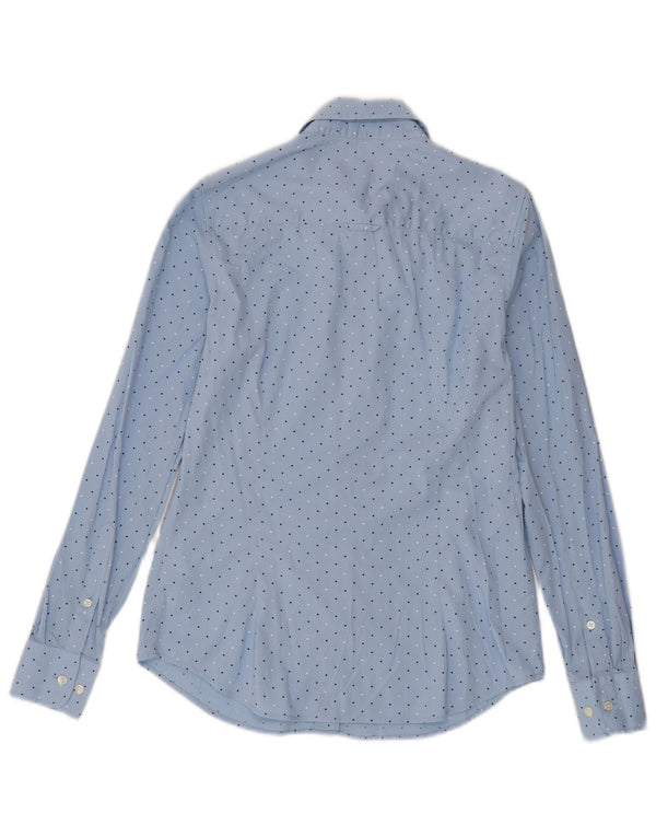 Gant Damenhemd UK 8 Small Blau gepunktete Baumwolle