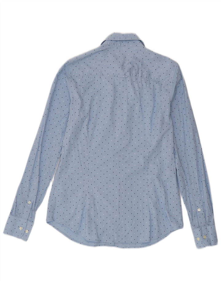 Gant Damenhemd UK 8 Small Blau gepunktete Baumwolle
