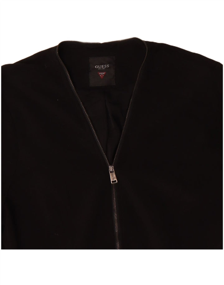 GUESS Damen Blazer Jacke UK 16 Large Schwarz Polyester