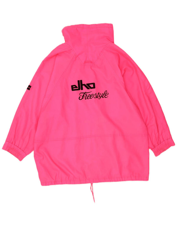 Elho Mens Graphic Loose Fit Anorak Jacket UK 38 Large Pink Colourblock