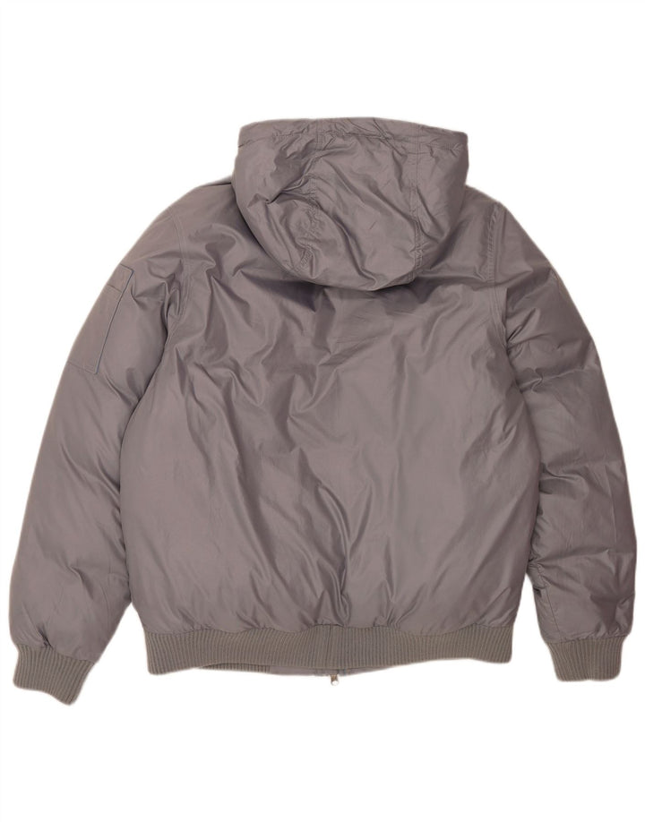 Nike Herren-Jacke mit Kapuze, gepolstert, UK 38, mittelgraues Polyester