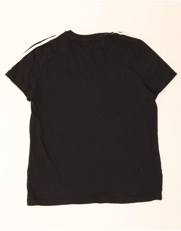 ADIDAS Damen T-Shirt Top UK 20/22 XL Schwarz Baumwolle