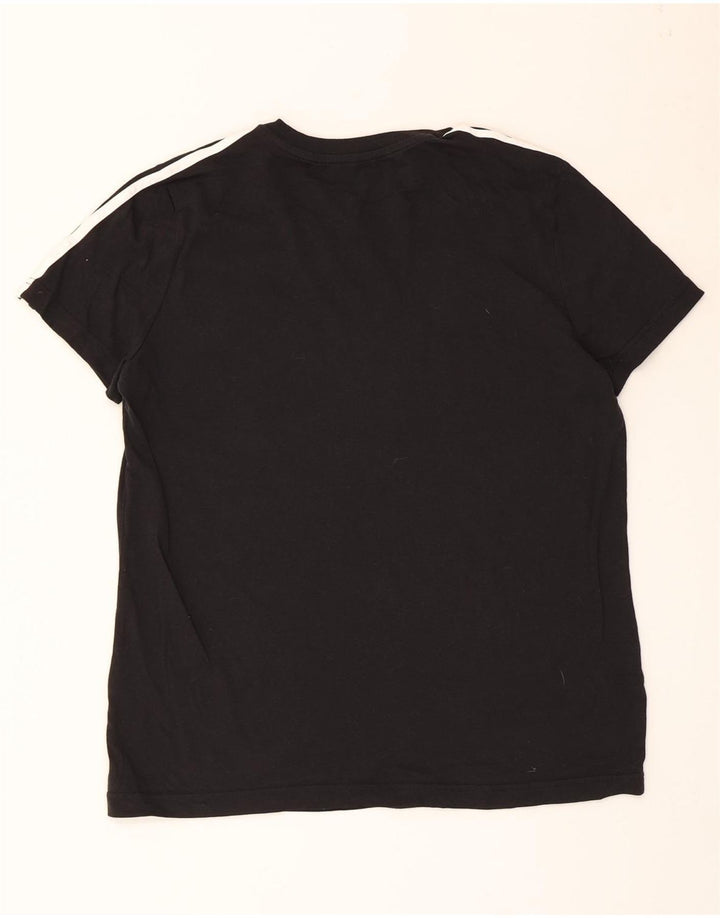ADIDAS Damen T-Shirt Top UK 20/22 XL Schwarz Baumwolle