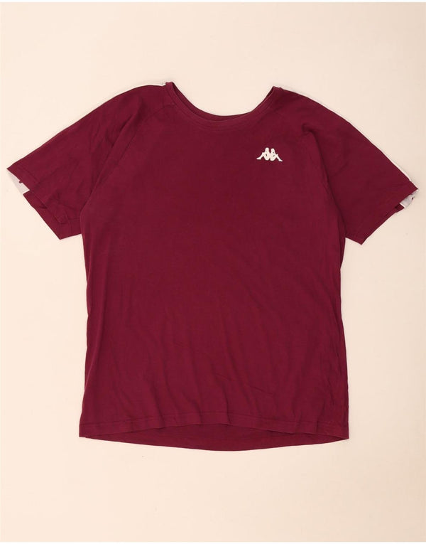 Kappa Herren-T-Shirt mit Grafik, groß, Burgunderrot, Colourblock-Baumwolle