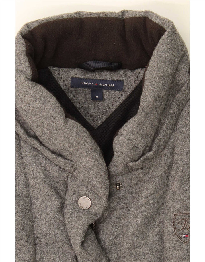 Tommy Hilfiger Damen Wattierte Weste UK 14 Mittelgraue Wolle