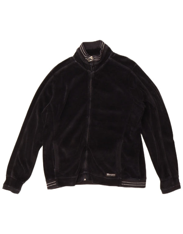 Champion Womens Velvet Full Trainingsanzug UK 16 Large Schwarz Baumwolle