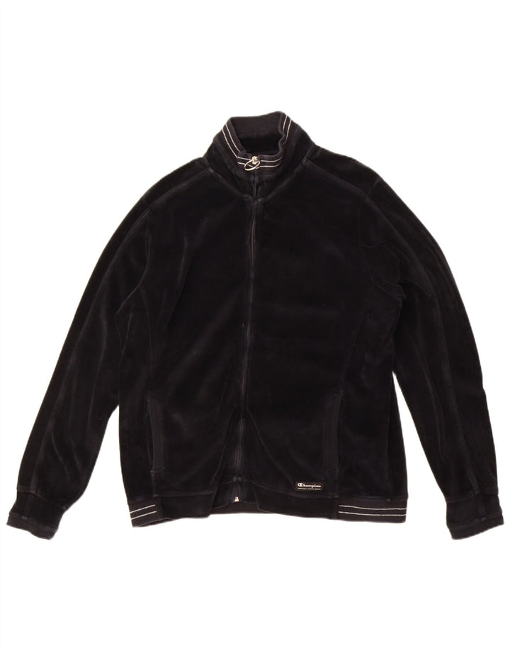 Champion Womens Velvet Full Trainingsanzug UK 16 Large Schwarz Baumwolle