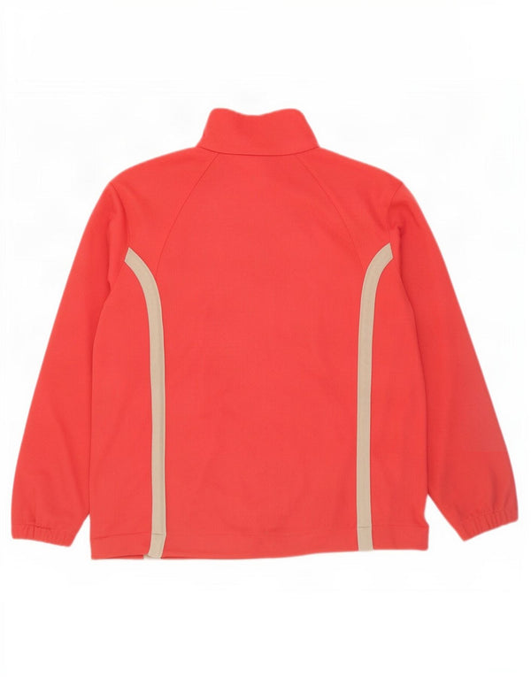 Diadora Damen-Trainingsanzug-Top-Jacke, UK 12, mittelrotes Farbblock-Polyester