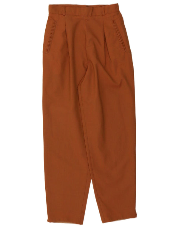 Vintage Damen High Waist Tapered Casual Hose IT 40 Small W26 L26 Braun