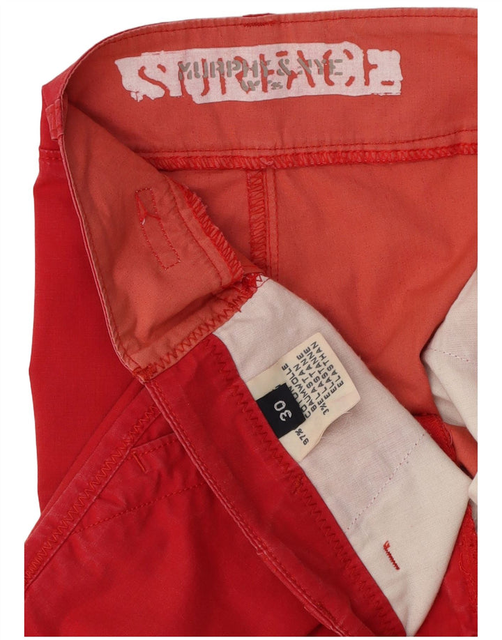 MURPHY & NYE Slim Chino-Hose für Damen, W30 L29, rote Baumwolle