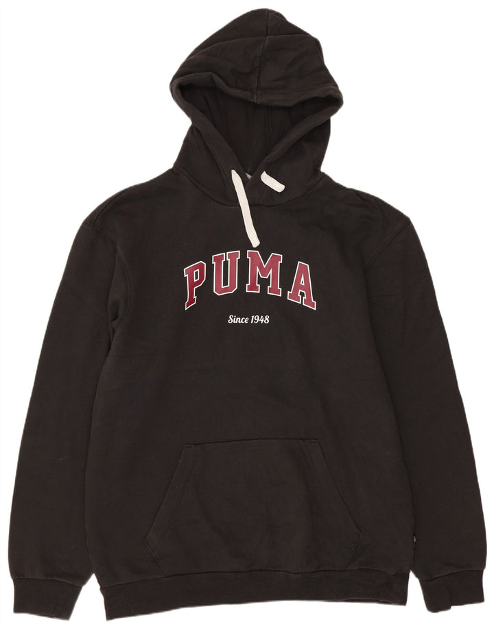 Puma Herren Grafik-Hoodie-Pullover aus mittelschwarzer Baumwolle