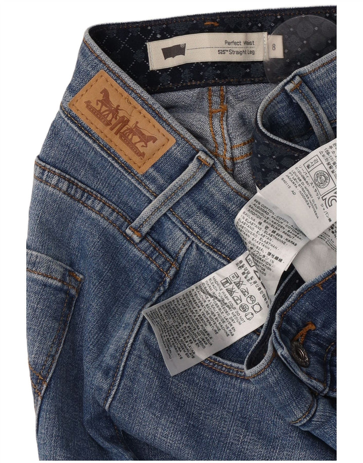 Levi's Damen 525 Straight Jeans US 8 Medium W30 L30 Blaue Baumwolle