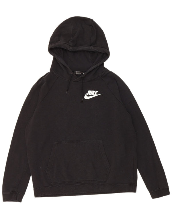 Nike Damen Kapuzenpullover UK 16 Large Schwarz Baumwolle