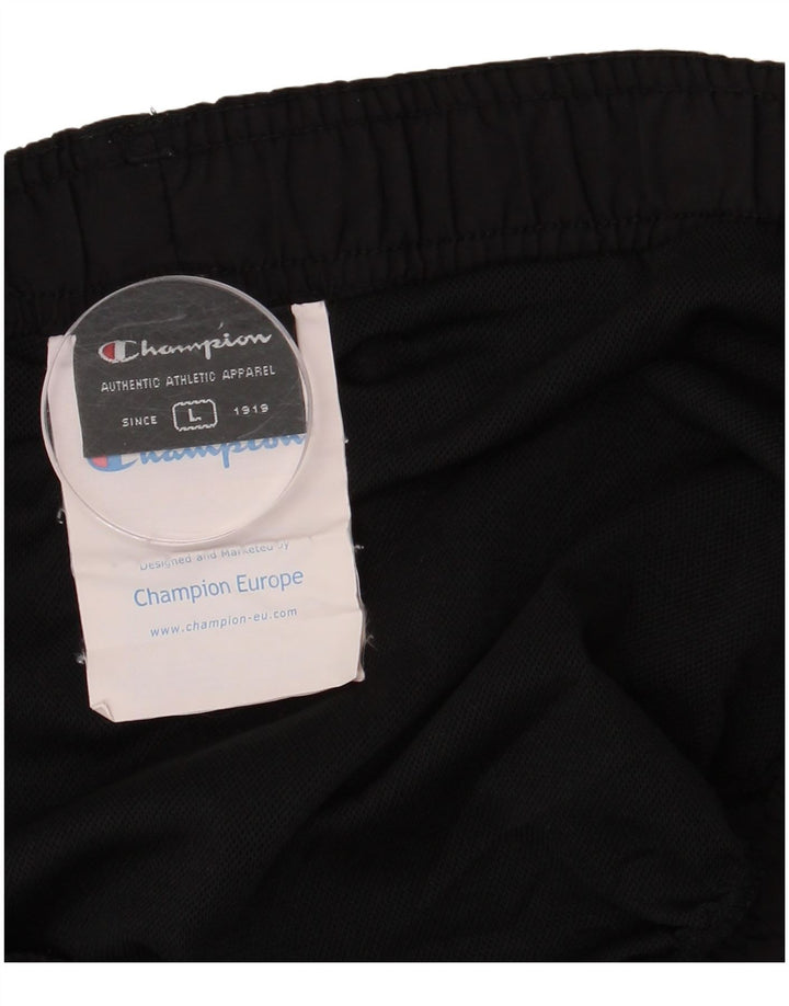 CHAMPION Herren-Badeshorts, groß, schwarzes Colourblock-Polyester