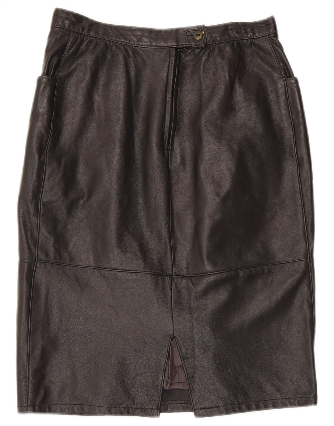 Vintage Damen Lederrock W26 Kleines schwarzes Leder
