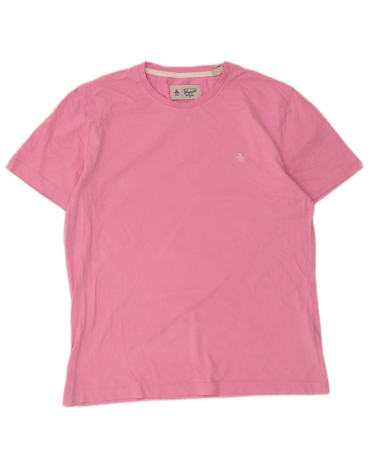 Penguin Herren T-Shirt Top Large Rosa Baumwolle