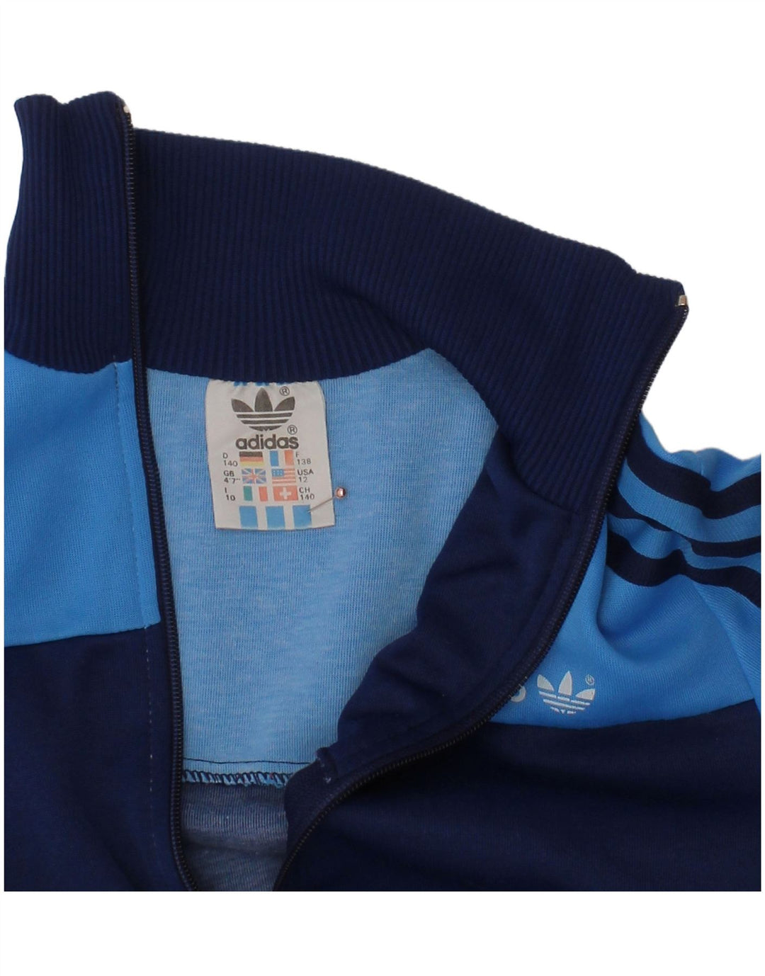 ADIDAS Jungen-Trainingsanzug-Top-Jacke, 9–10 Jahre, Marineblau, Farbblock