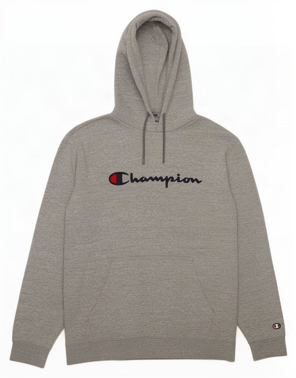 Champion Herren-Kapuzenpullover mit Grafik, 2XL, grau meliert, Baumwolle