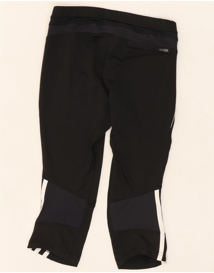 Adidas Damen Capri-Leggings UK 10 Small Schwarz Polyester
