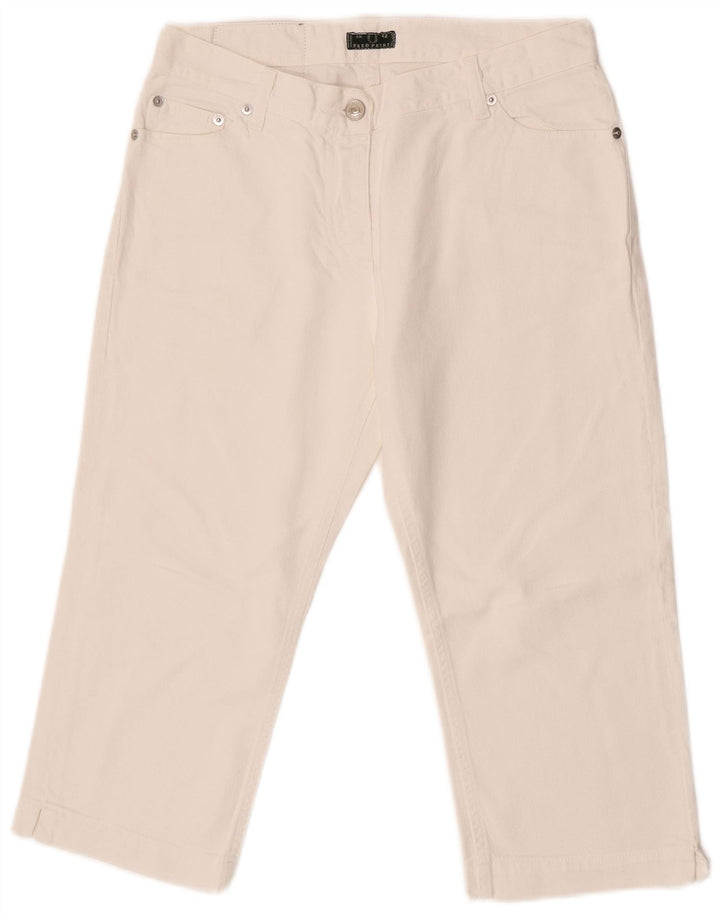 Fred Perry Damen Capri-Jeans mit mittlerer Leibhöhe, gerade, IT 42, mittelgroß, W27, L18, Weiß