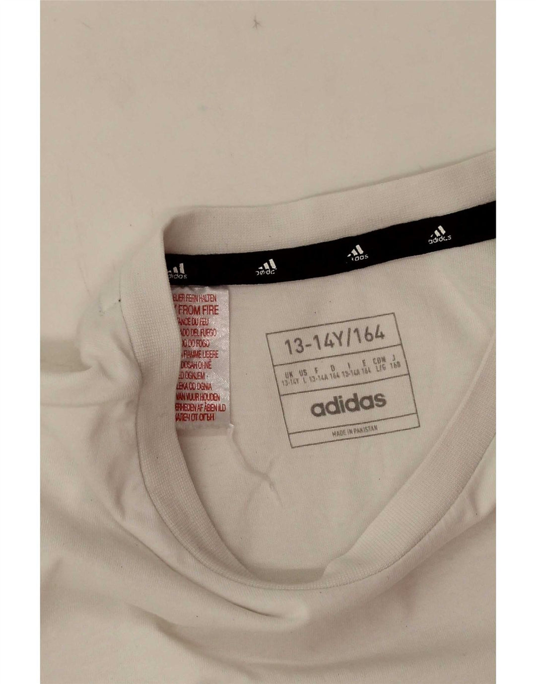 Adidas Jungen T-Shirt Top 13-14 Jahre Weiß