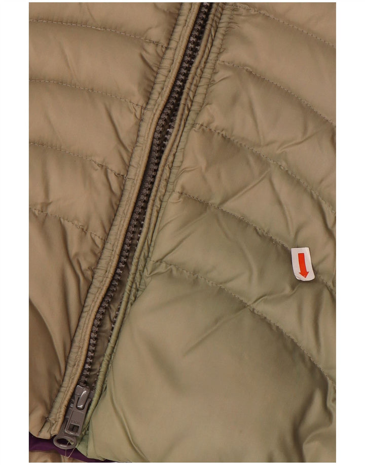 Blauer Damen Wattierte Jacke UK 10 Small Beige Nylon