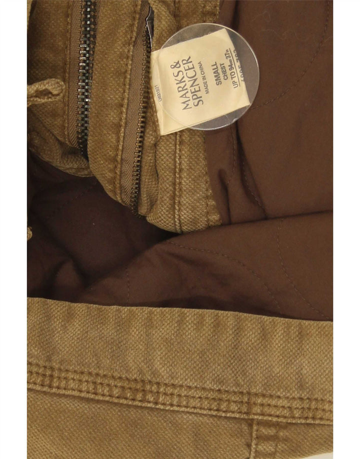 Marks & Spencer Herren-Utility-Jacke UK 36 Small Beige Baumwolle