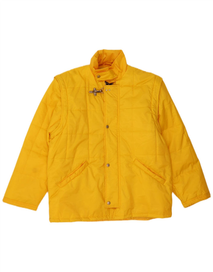 OXER Herren-Jacke mit Kapuze, gepolstert, UK 40, Größe L, Gelb, Polyamid