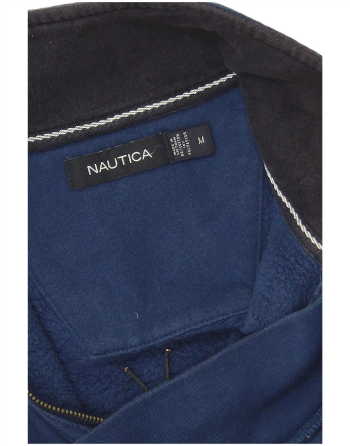 Nautica Herren-Sweatshirt mit Reißverschluss am Hals, mittlere marineblaue Baumwolle
