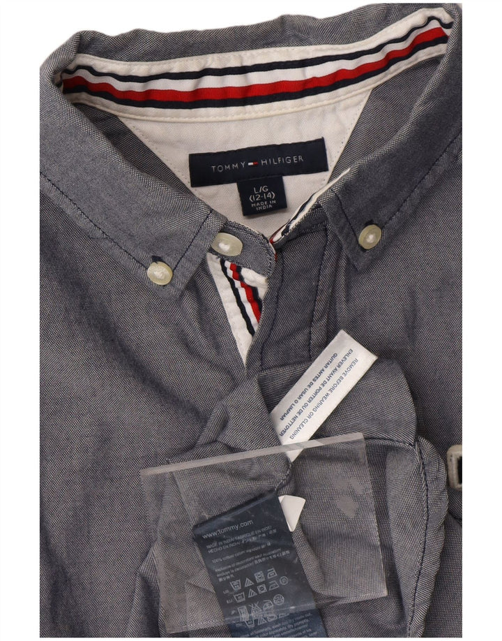 TOMMY HILFIGER Grafikhemd für Jungen, 12–13 Jahre, groß, Grau, Farbblock