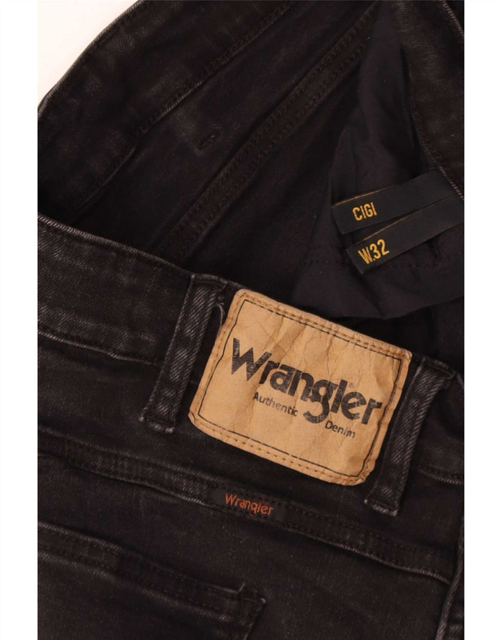 Wrangler Damen Distressed Denim Shorts W32 Large Schwarz